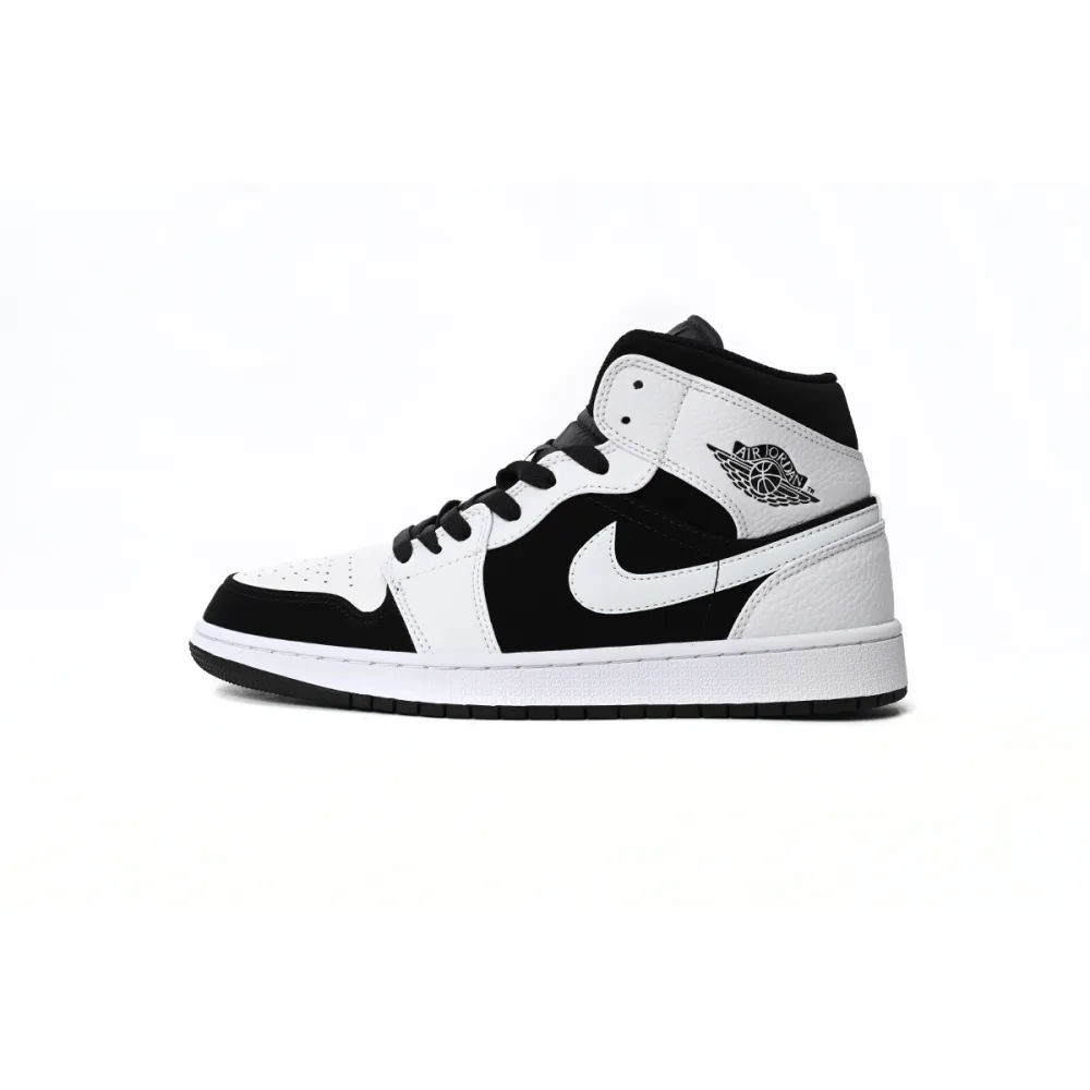 Air Jordan 1 Mid White Black  554724-113 