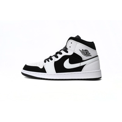 Air Jordan 1 Mid White Black  554724-113  01
