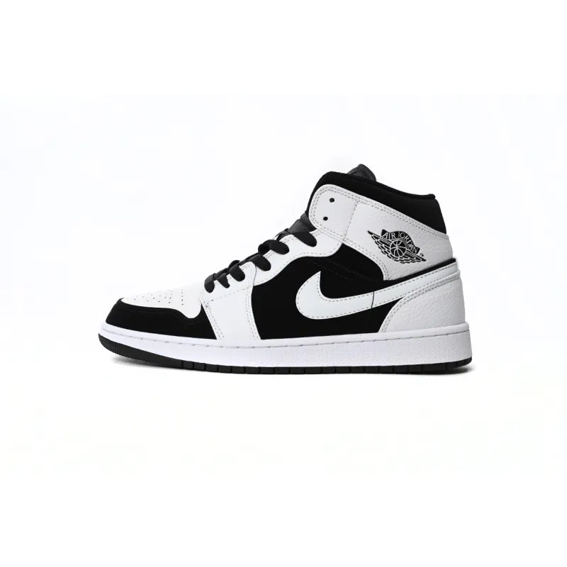 Air Jordan 1 Mid White Black  554724-113 