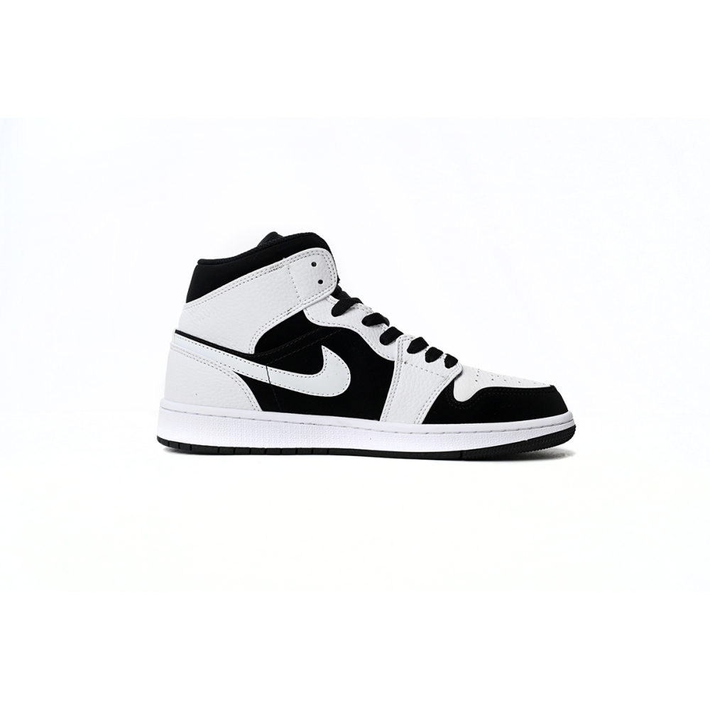 Air Jordan 1 Mid White Black  554724-113 