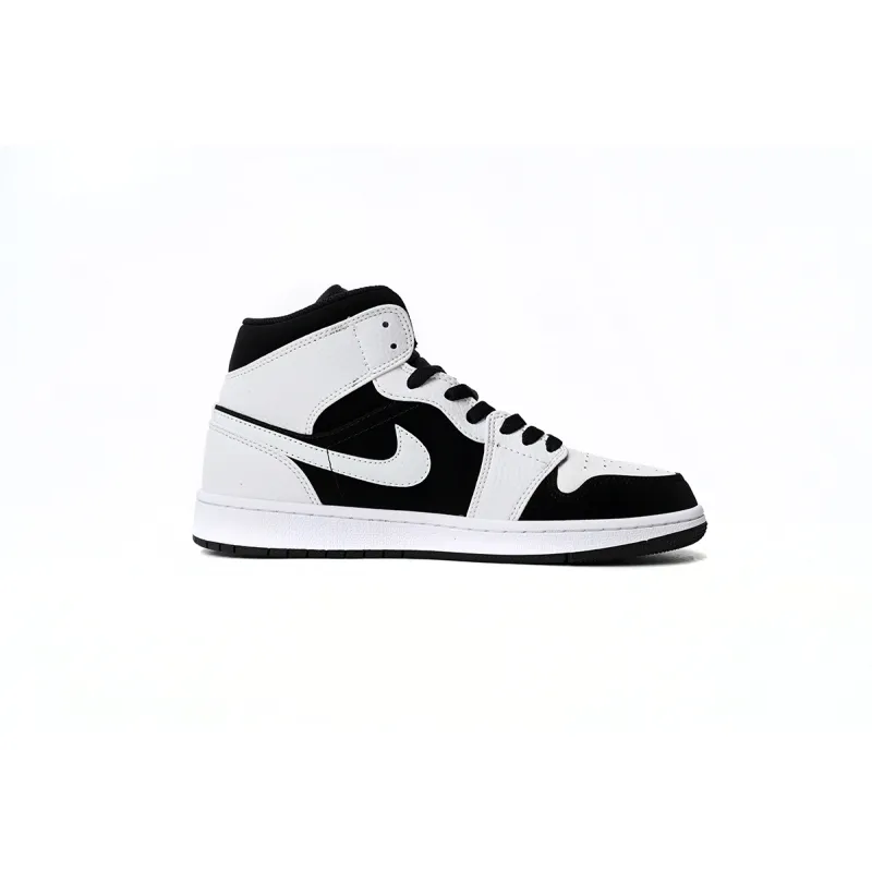 Air Jordan 1 Mid White Black  554724-113 