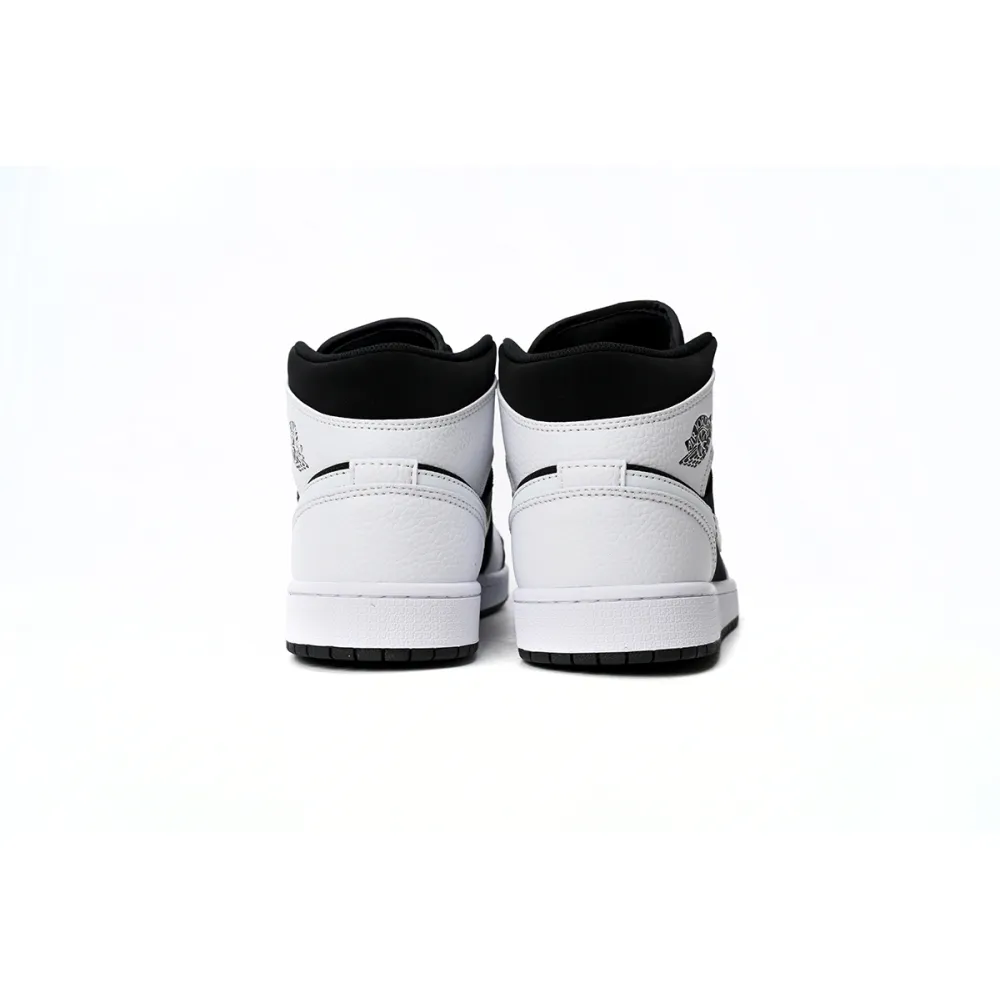 Air Jordan 1 Mid White Black  554724-113 