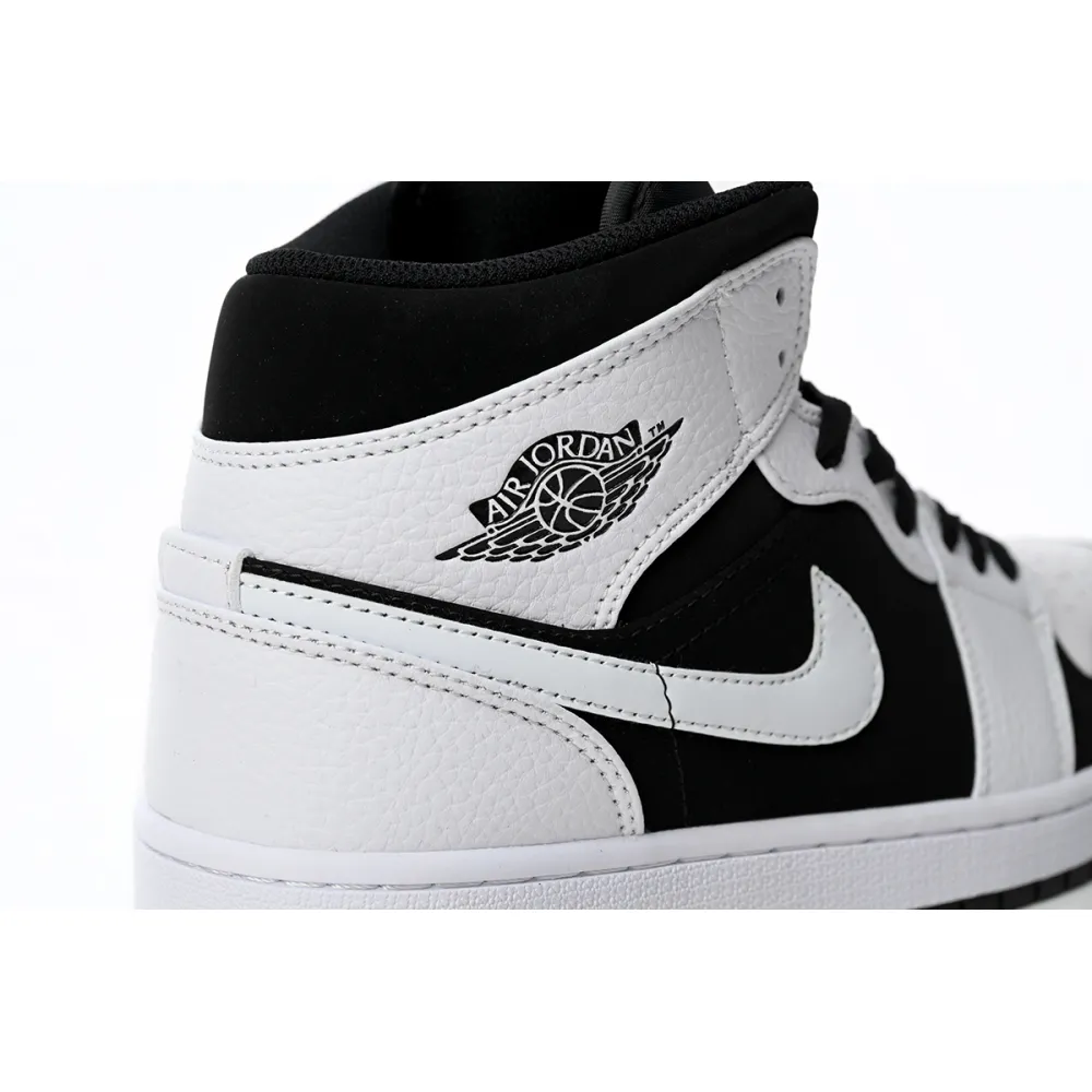 Air Jordan 1 Mid White Black  554724-113 