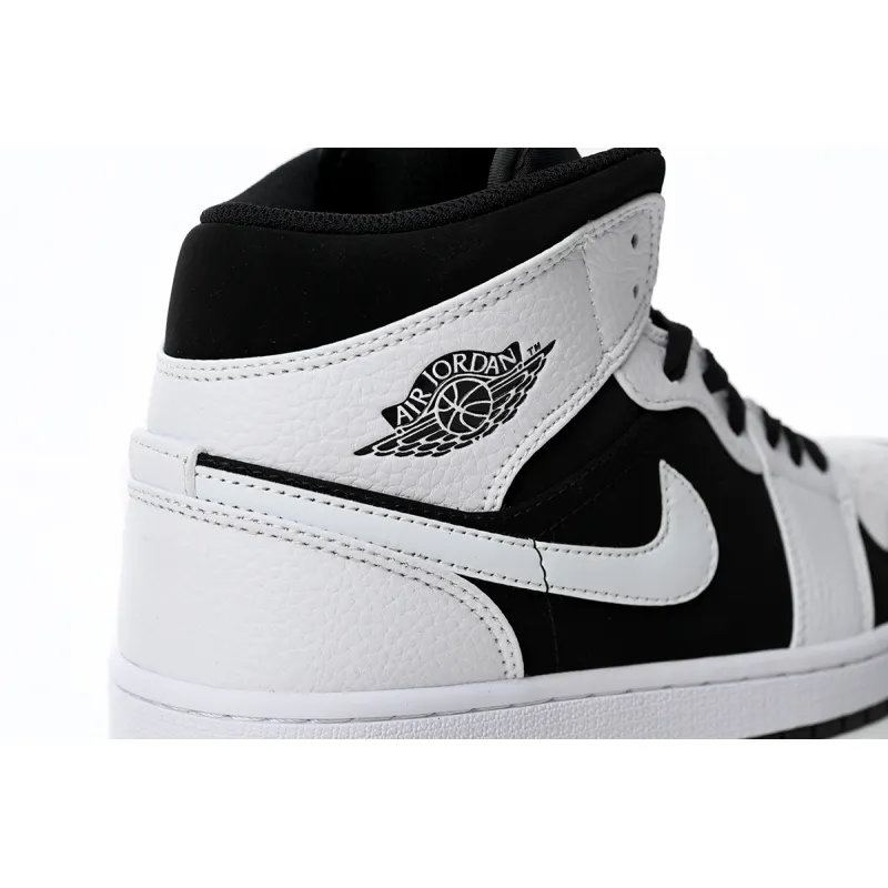 Air Jordan 1 Mid White Black  554724-113 