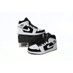 Air Jordan 1 Mid White Black  554724-113 