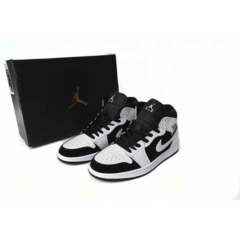 Air Jordan 1 Mid White Black  554724-113 