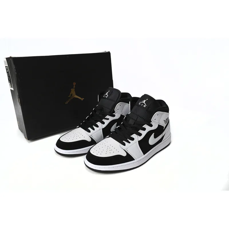 Air Jordan 1 Mid White Black  554724-113 