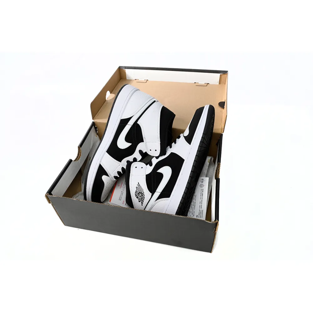 Air Jordan 1 Mid White Black  554724-113 