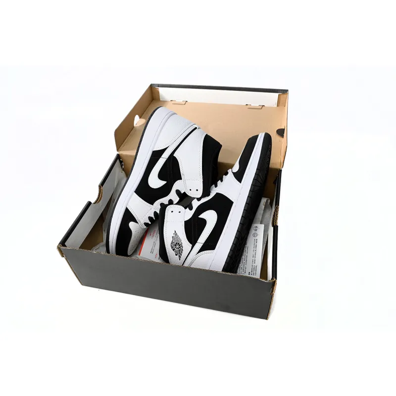 Air Jordan 1 Mid White Black  554724-113 
