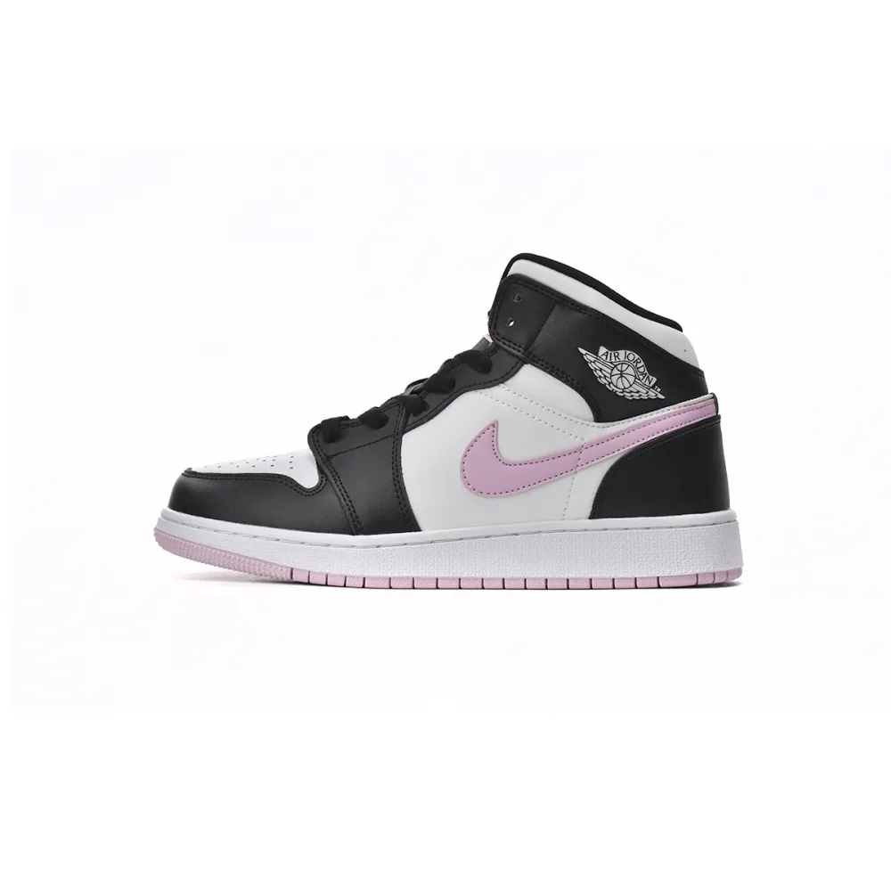 Air Jordan 1 Mid White Black Light Arctic Pink (GS)  555112-103