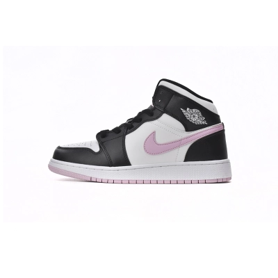 Air Jordan 1 Mid White Black Light Arctic Pink (GS)  555112-103 01