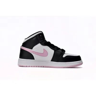 Air Jordan 1 Mid White Black Light Arctic Pink (GS)  555112-103 02