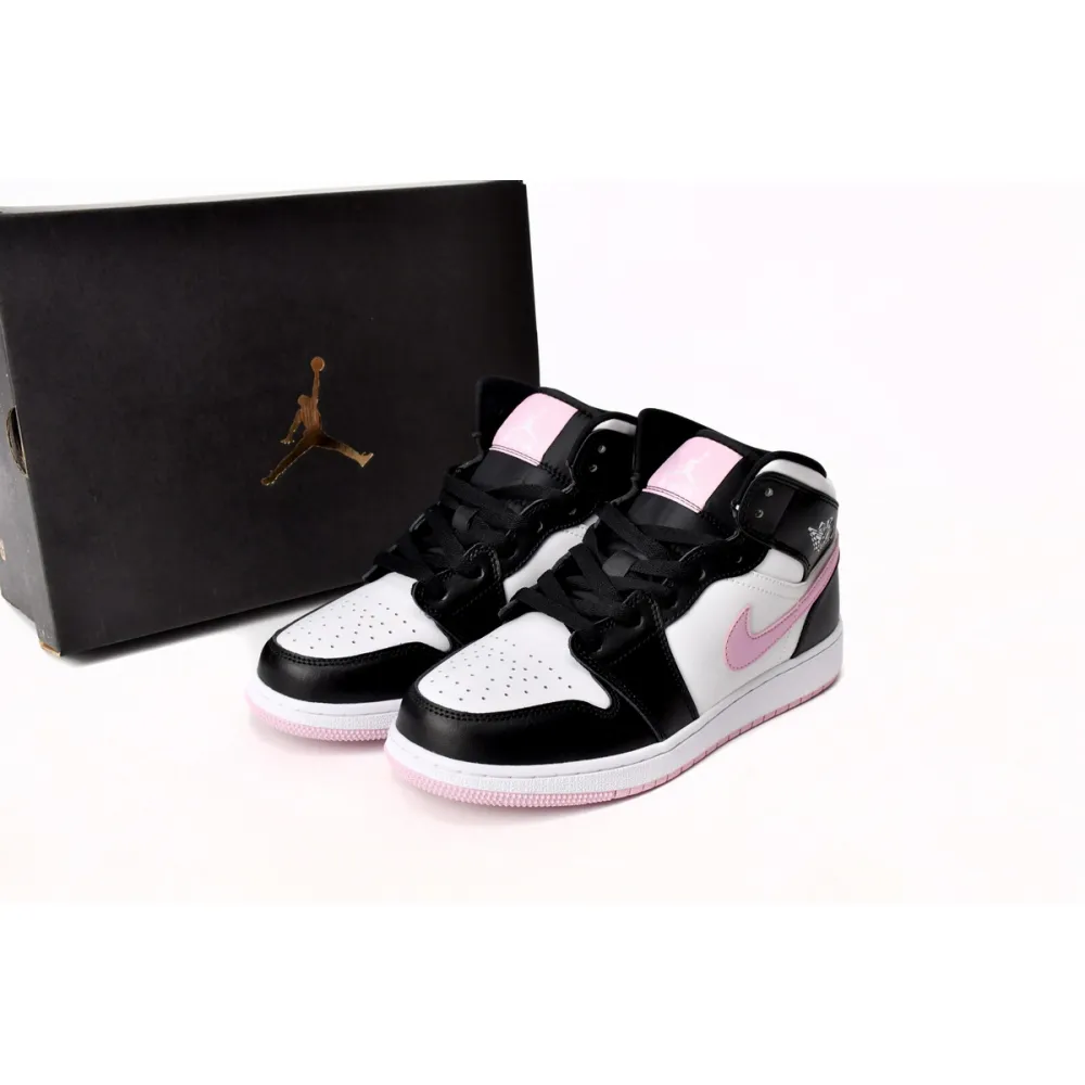 Air Jordan 1 Mid White Black Light Arctic Pink (GS)  555112-103