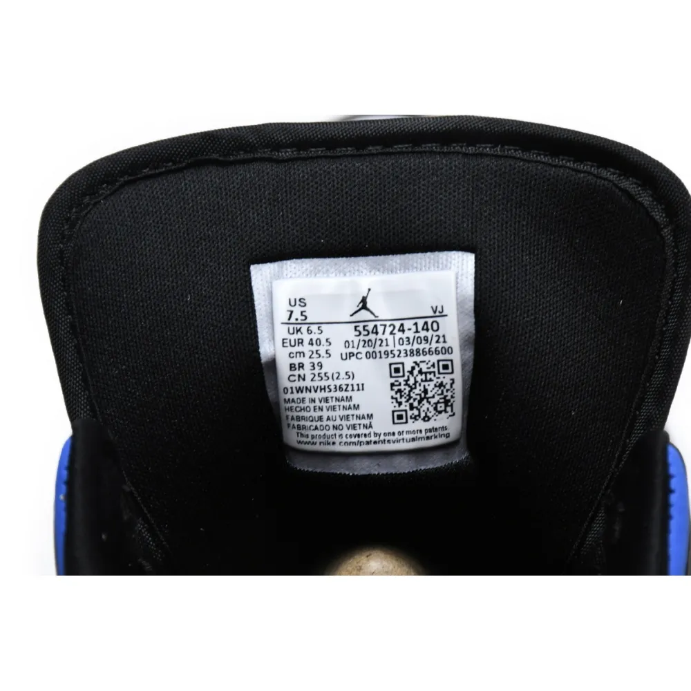 Air Jordan 1 Mid White Black Racer Blue  554724-140