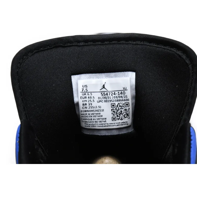 Air Jordan 1 Mid White Black Racer Blue  554724-140