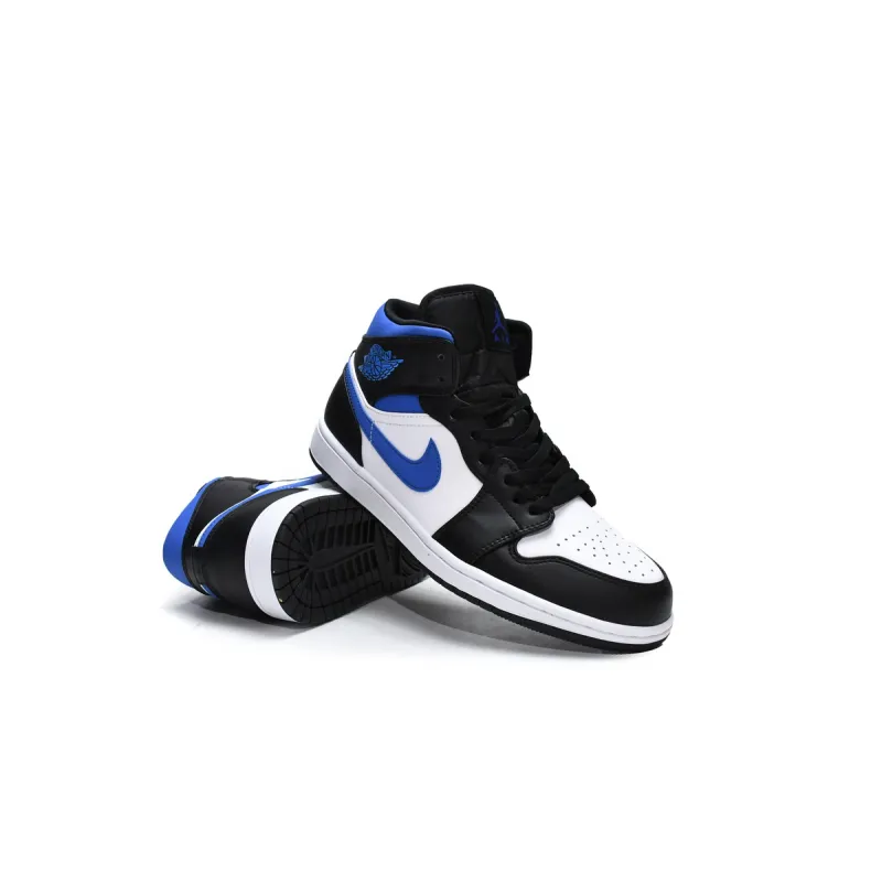 Air Jordan 1 Mid White Black Racer Blue  554724-140