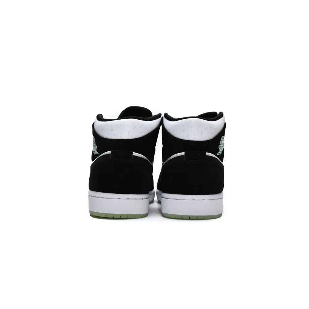 Air Jordan 1 Mid White Black Teal Tint (GS)  BQ6931-103
