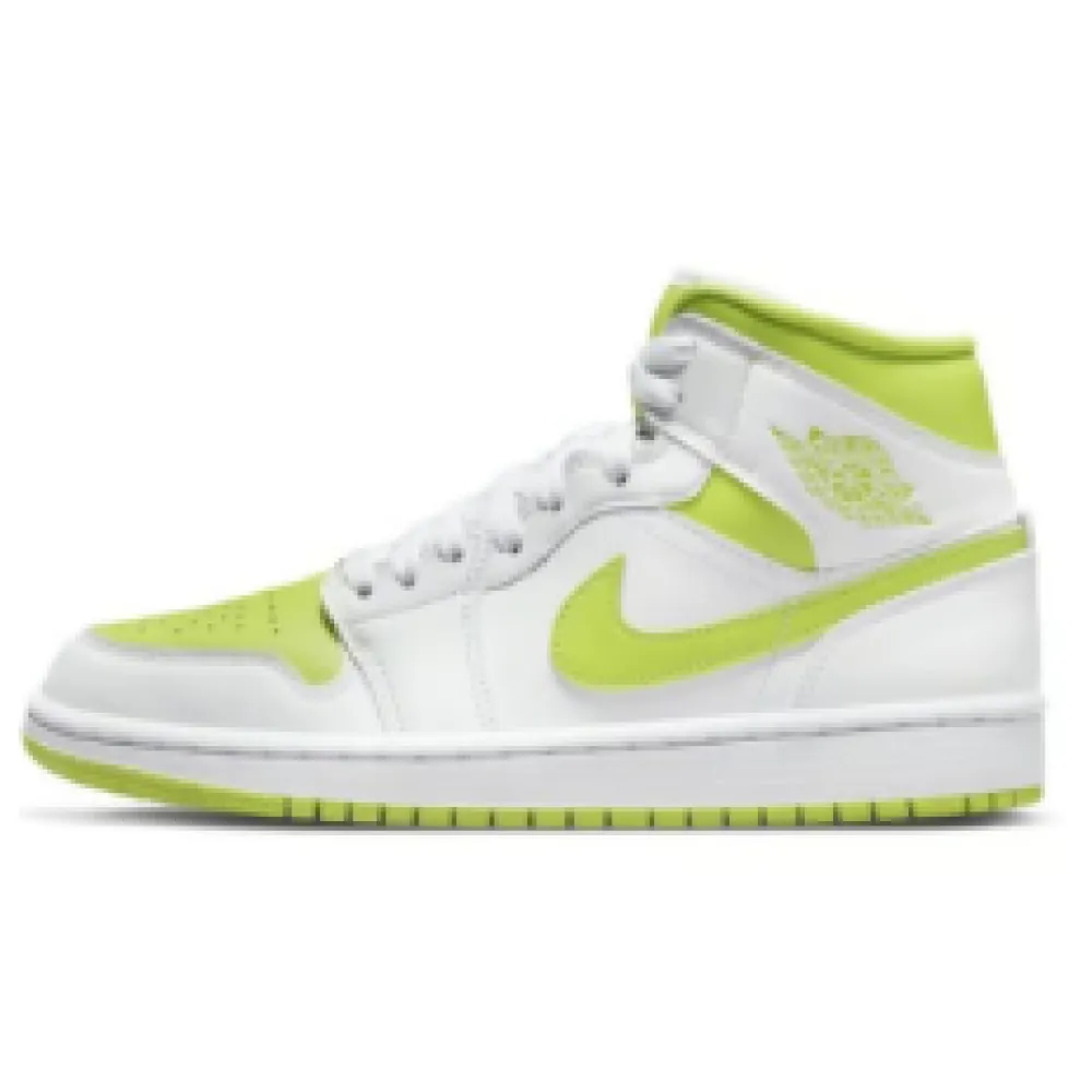Air Jordan 1 Mid White Lime (Women's)  BQ6472—131