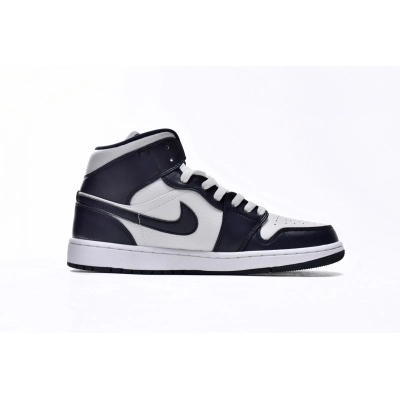 Air Jordan 1 Mid White Metallic Gold Obsidian  554724-174 02