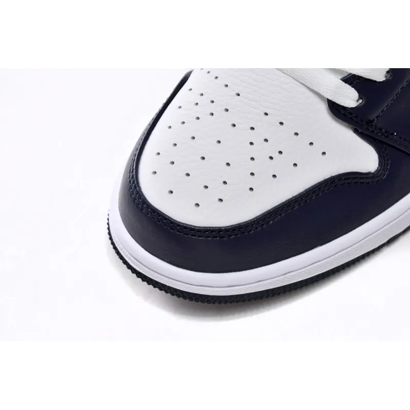 Air Jordan 1 Mid White Metallic Gold Obsidian  554724-174