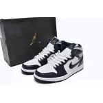 Air Jordan 1 Mid White Metallic Gold Obsidian  554724-174