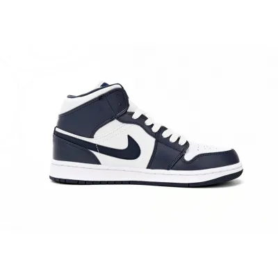 Air Jordan 1 Mid White Metallic Gold Obsidian (GS)  554725-174 02