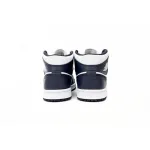 Air Jordan 1 Mid White Metallic Gold Obsidian (GS)  554725-174