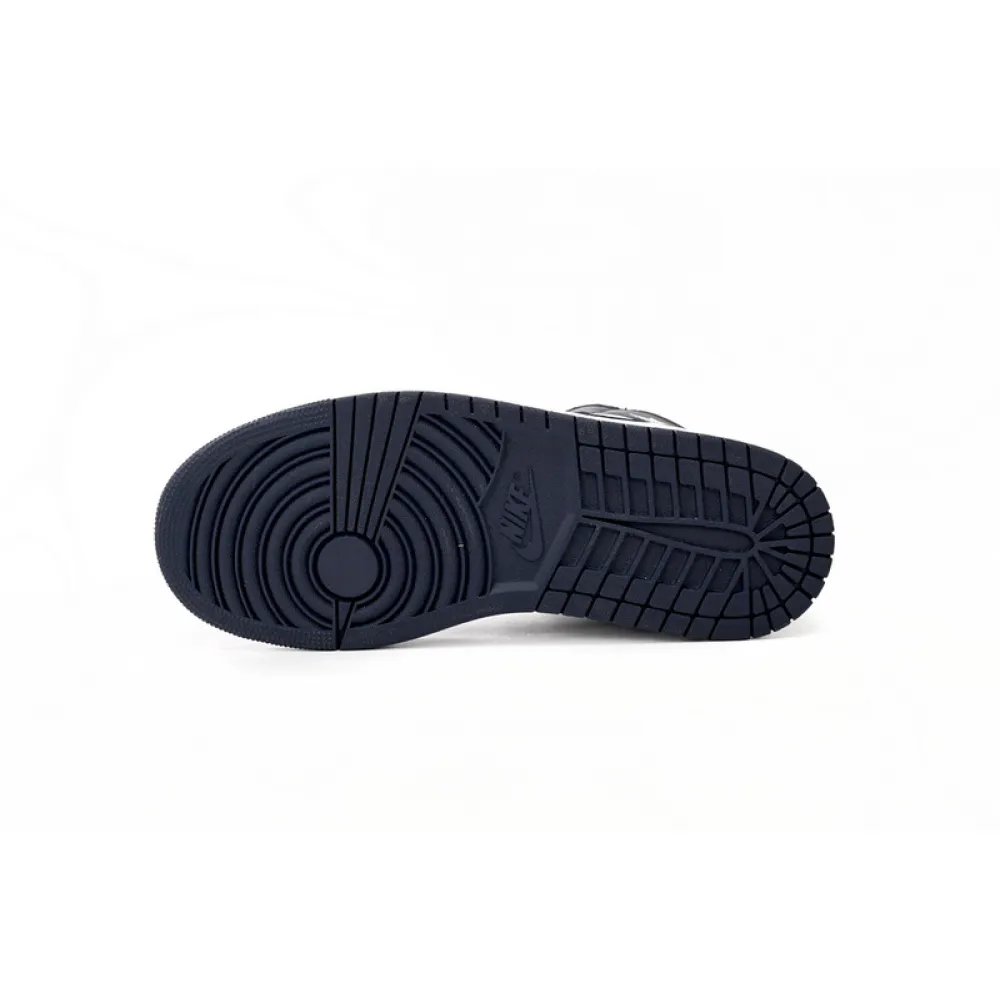 Air Jordan 1 Mid White Metallic Gold Obsidian (GS)  554725-174