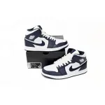 Air Jordan 1 Mid White Metallic Gold Obsidian (GS)  554725-174