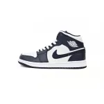 Air Jordan 1 Mid White Metallic Gold Obsidian (GS)  554725-174