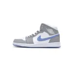 Air Jordan 1 Mid Wolf Grey Aluminum (Women's)  BQ6472-105