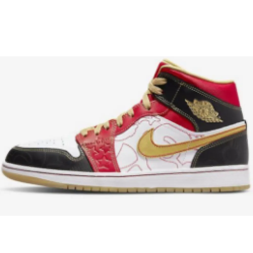 Air Jordan 1 Mid XQ White Black Sport Red  DV0576—176 