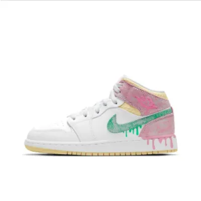 Jordan 1 Mid Paint Drip (GS)   DD1666-100 01