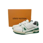 Louis Vuitton Trainer #54 Signature White Green 1ABNIS