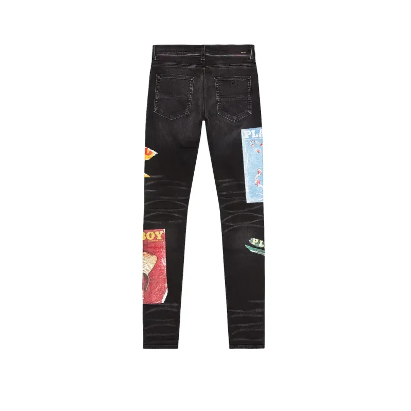 AMIRI Playboy Magazine Skinny JeanAged Black