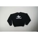 LAYERED SPORTS ROUND SWEATSHIRT OVERSIZED IN BLACK/WHITE 767860TPVF31070
