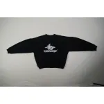 LAYERED SPORTS ROUND SWEATSHIRT OVERSIZED IN BLACK/WHITE 767860TPVF31070