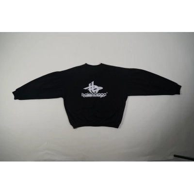 LAYERED SPORTS ROUND SWEATSHIRT OVERSIZED IN BLACK/WHITE 767860TPVF31070 01