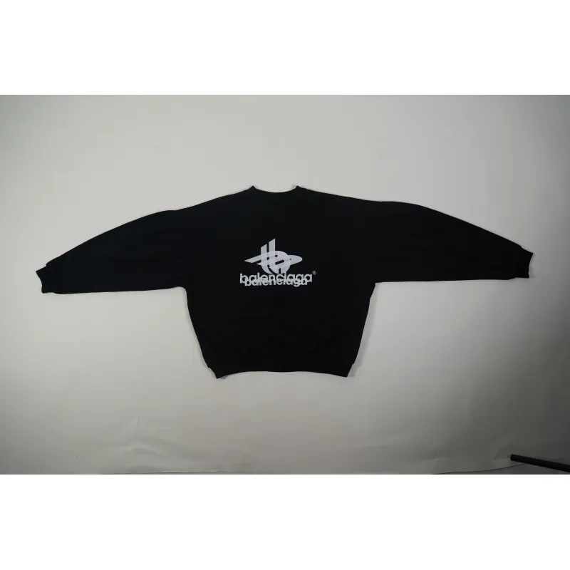 LAYERED SPORTS ROUND SWEATSHIRT OVERSIZED IN BLACK/WHITE 767860TPVF31070