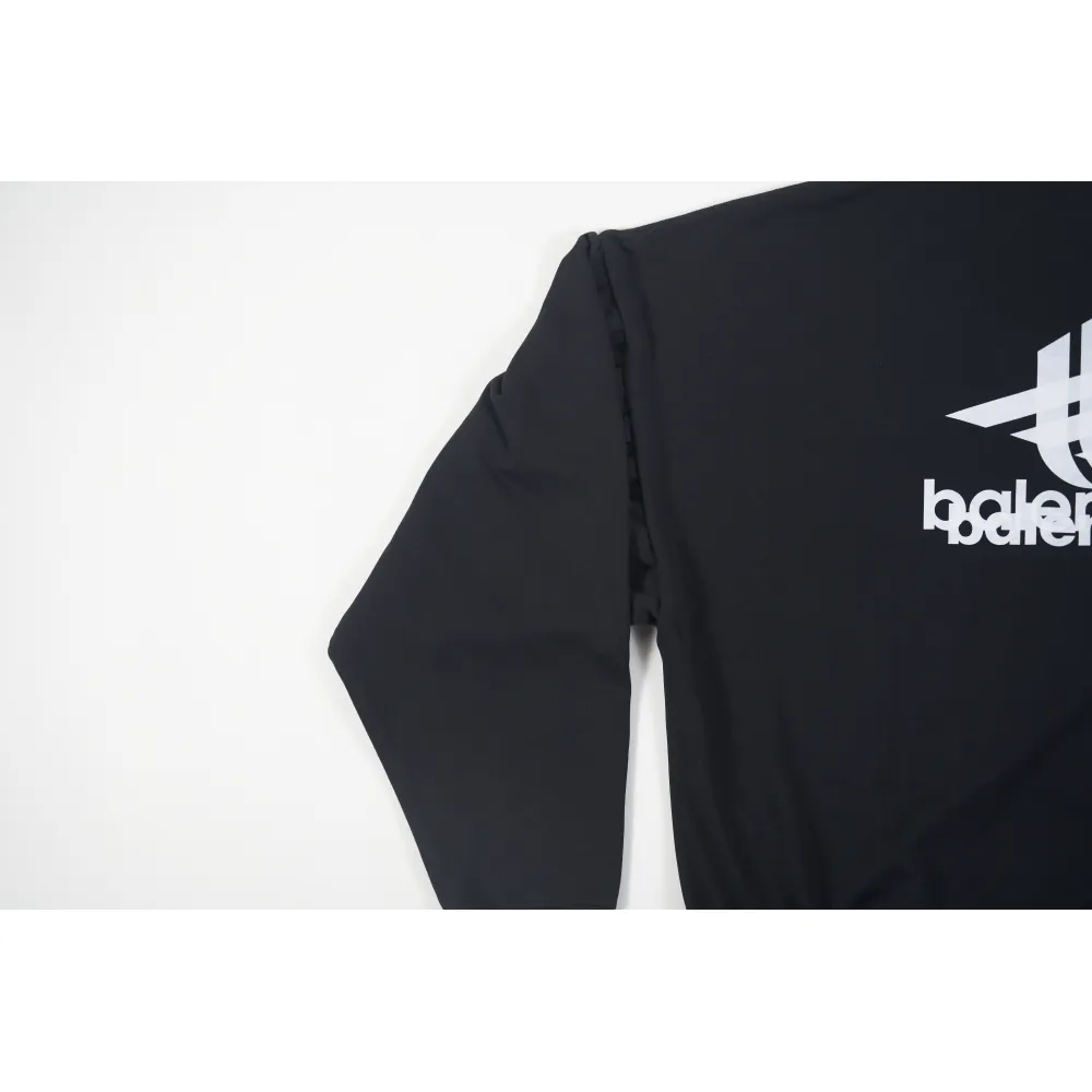 LAYERED SPORTS ROUND SWEATSHIRT OVERSIZED IN BLACK/WHITE 767860TPVF31070
