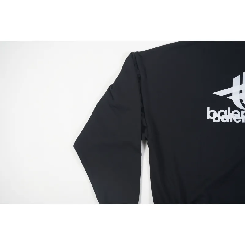 LAYERED SPORTS ROUND SWEATSHIRT OVERSIZED IN BLACK/WHITE 767860TPVF31070