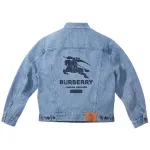  Burberry × Supreme Blue Distressed Embroidered Denim Jacket