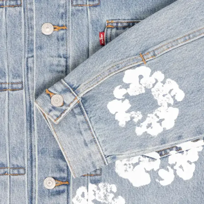  DENIM TEARS TYPE - 2 ALL OVER WREATH LIGHT WASH Jacket