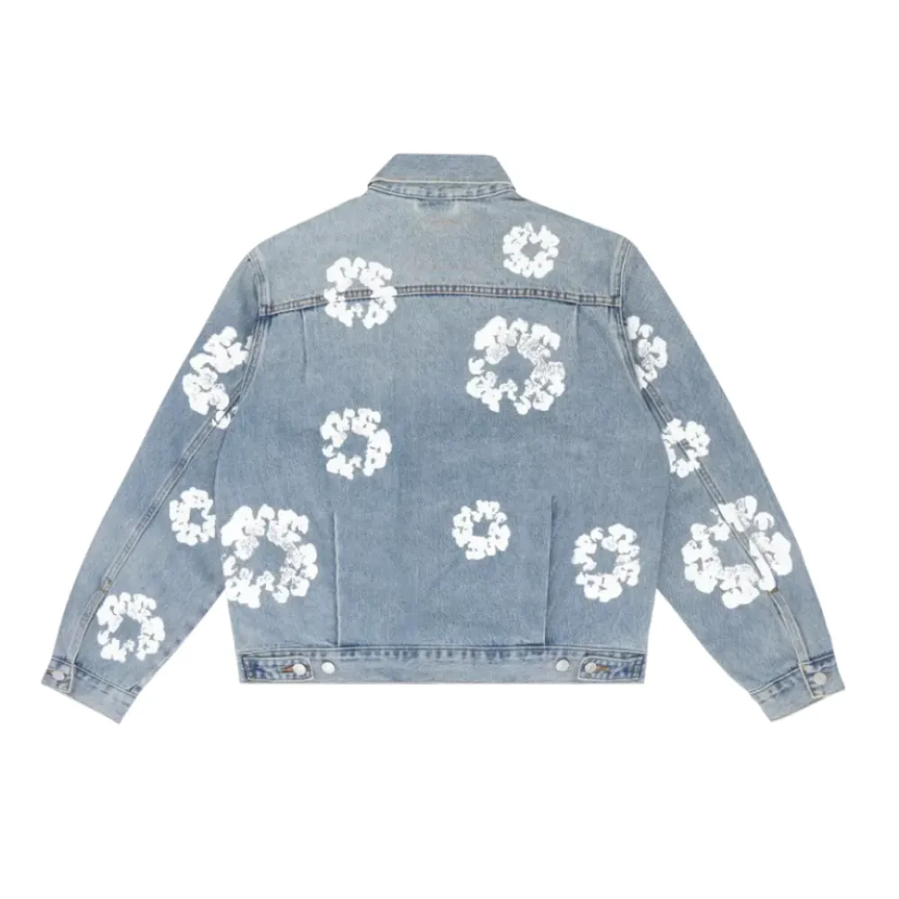  DENIM TEARS TYPE - 2 ALL OVER WREATH LIGHT WASH Jacket