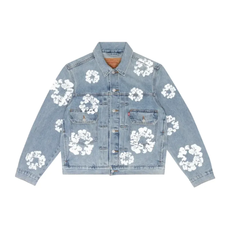  DENIM TEARS TYPE - 2 ALL OVER WREATH LIGHT WASH Jacket