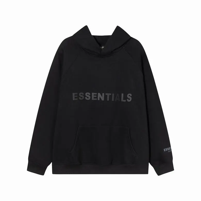  Fear Of God Essentials Pullover Hoodie Applique Logo Black