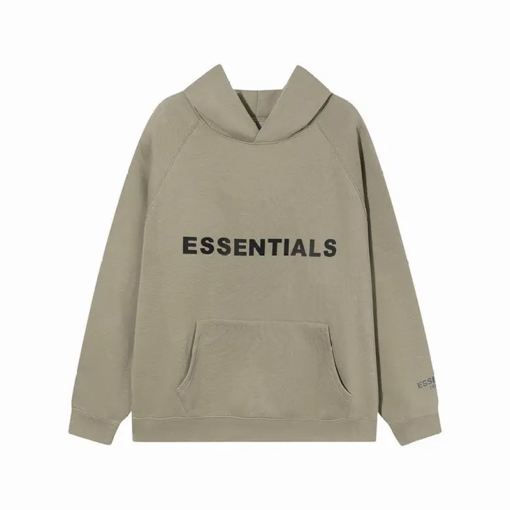  Fear Of God Essentials Pullover Hoodie Applique Logo Taupe