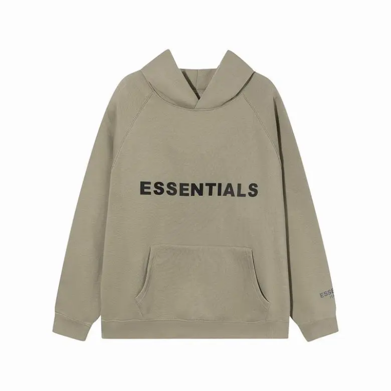  Fear Of God Essentials Pullover Hoodie Applique Logo Taupe