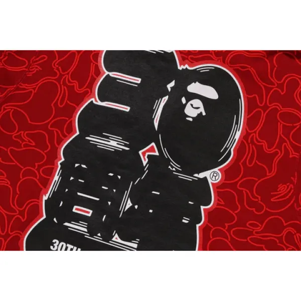 BAPE 30th Anniversary Line Camo Shark Full Zip Hoodie Red