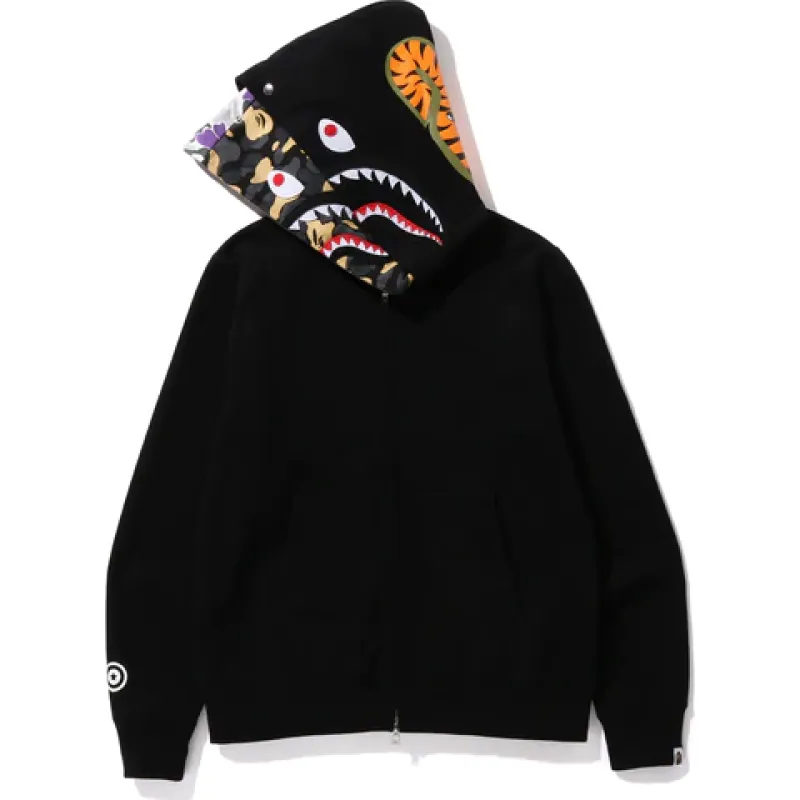 BAPE ABC Camo Shark Zip Hoodie Black